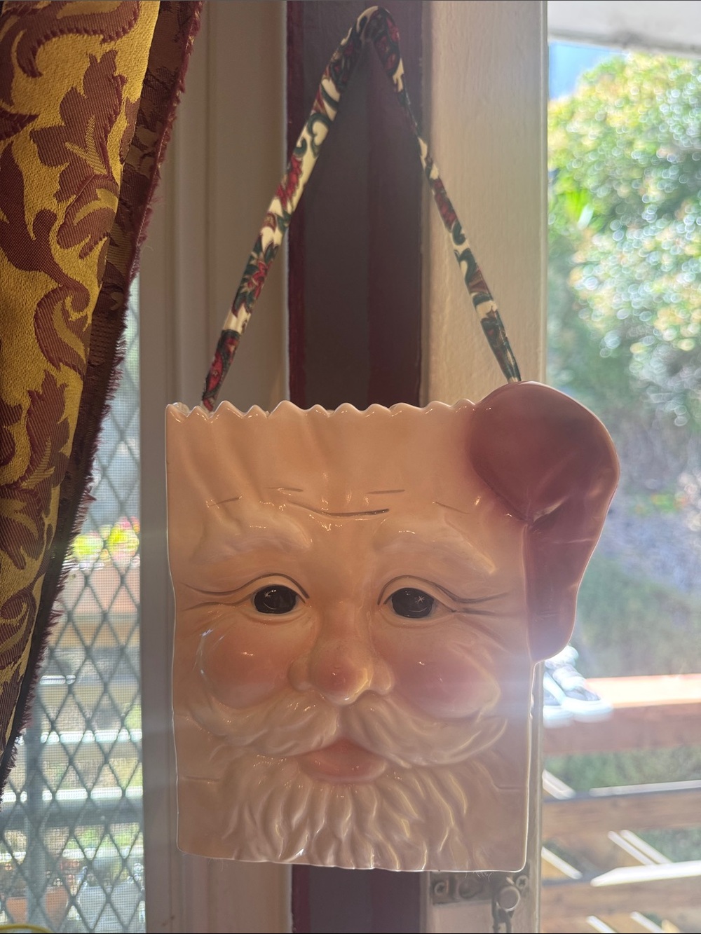 Vintage Santa Claus Ceramic Paper Bag for Cookies 🍪!!!